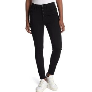 Madewell 9-Inch High Rise Black Frost Button Fly Skinny Jeans Size 32